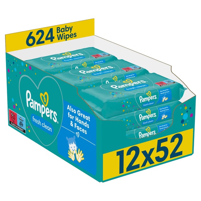 Pampers Baby Wipes Scented 624 Count, imported from the UK