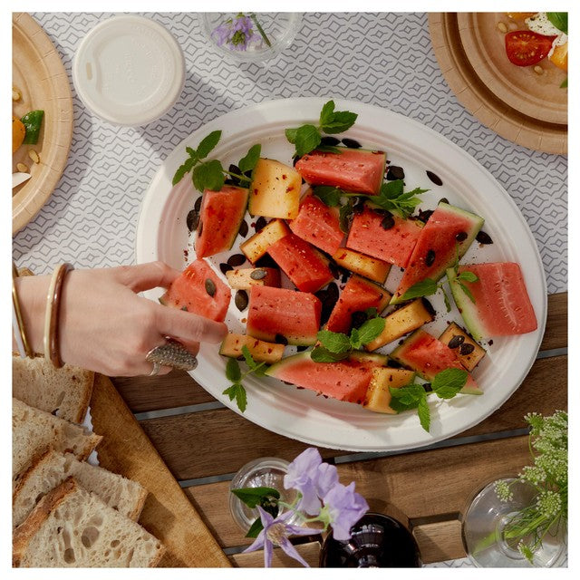 Duni Bio white microwaveable buffet platters 3 per pack (British brand)