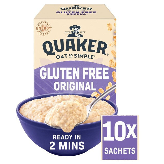 Quaker Gluten Free Original Porridge Sachets 10 sachets, imported from the UK