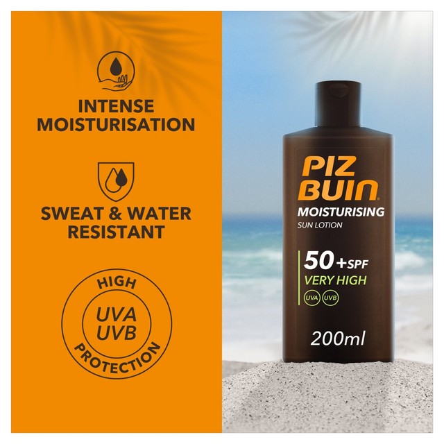 Piz Buin Sun Lotion SPF50+ 200ml, imported from the UK