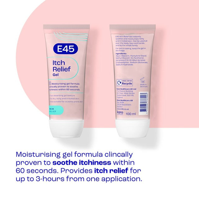 E45 Itch Relief Gel 100ml for dry skin, UK version