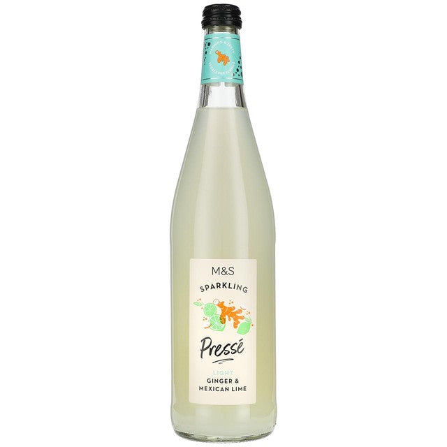 M&S sparkling ginger and Mexican lime pressé soft drink 750ml, imported from the UK