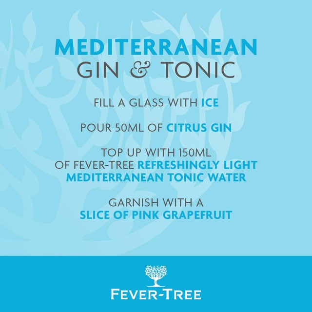 Fever-Tree Light Mediterranean Tonic Water 15 x 150ml Cans - British product