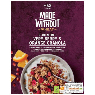 M&S M&S Made Without Very Berry & Orange Granola Gluten Free Cereal 360g- Buy online at McGrocer