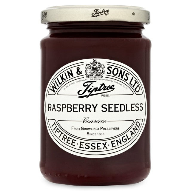 Tiptree Raspberry Seedless Extra Jam 340g jar (British brand)