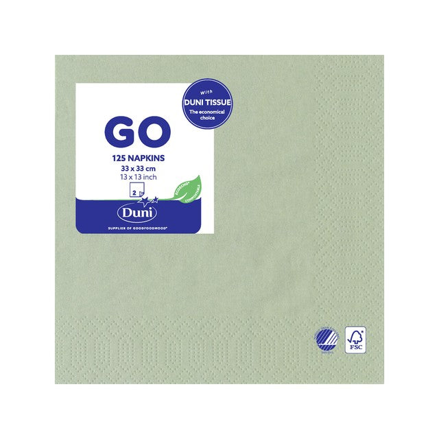 Duni pistachio green paper napkins 33cm, imported from the UK
