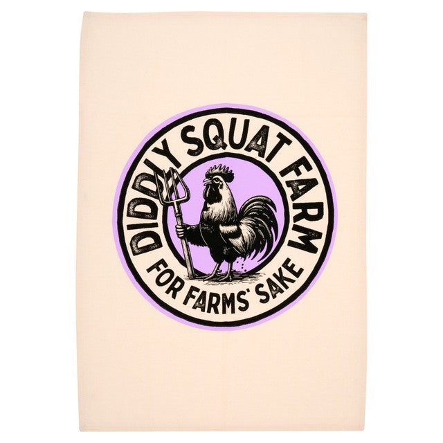 Diddly Squat Farm cockerel tea towel 75x47.5cm, imported from the UK