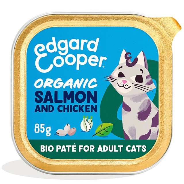 Edgard and Cooper organic cat pate with salmon and chicken 85g - British product
