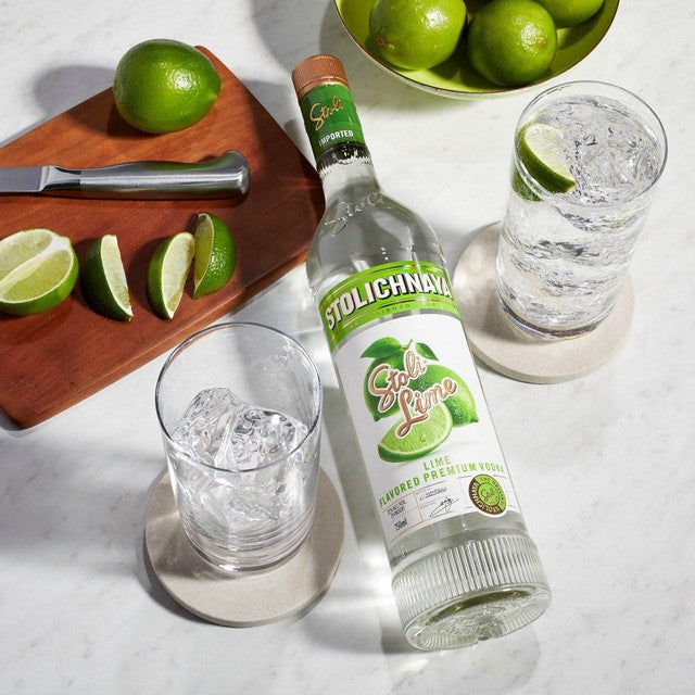 Stolichnaya lime vodka 70cl (British brand)
