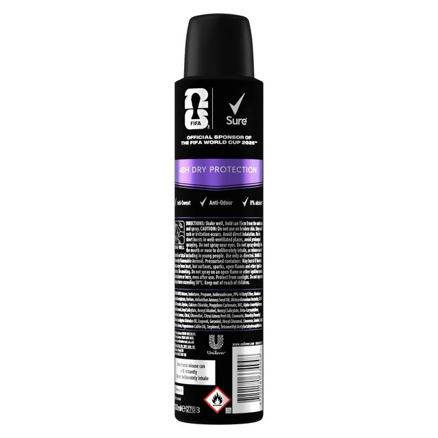 Sure men's Active Dry anti-perspirant deodorant spray 200ml (British brand)