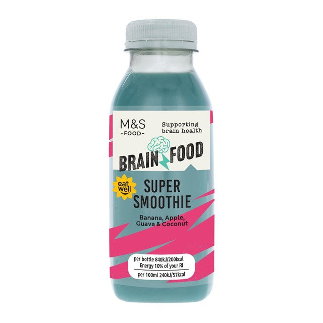 M&S Brain Food Super Smoothie Banane Guave Kokosnuss 350ml, importiert aus Großbritannien