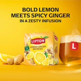 Lipton Lemon Ginger herbal tea bags - British product