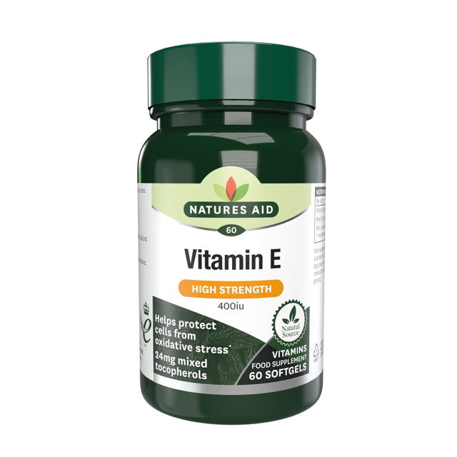 Natures Aid Vitamin E supplements 60 soft gels, imported from the UK