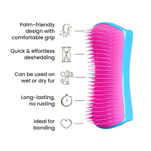 Tangle Teezer De-shedding Dog Grooming Brush Blue Pink, imported from the UK