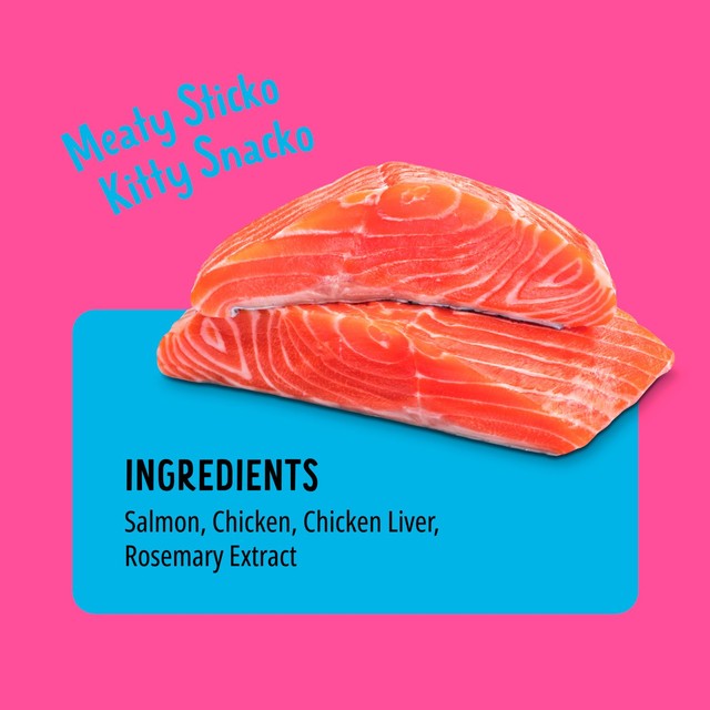 Bonkers Purrpops salmon flavoured cat treats lollipops pack of 4, imported from the UK