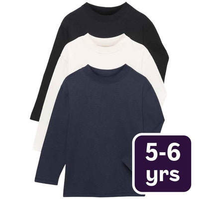 Hauts basiques M&S 5-6 ans Multi Coton Manches Longues Hauts pour Enfants Pack de 3
