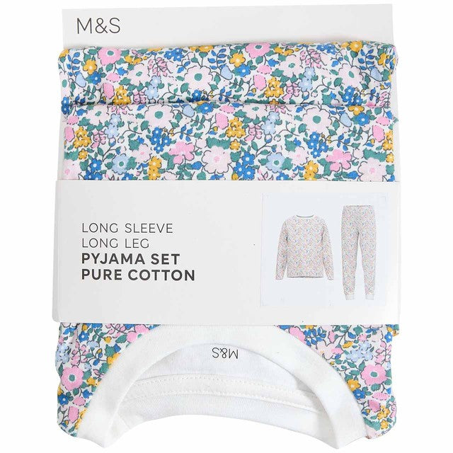 M&S Ditsy Pyjamas Ivory 2-3 Years, imported from the UK