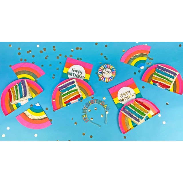 Talking Tables rainbow paper party plates 10 per pack (British brand)