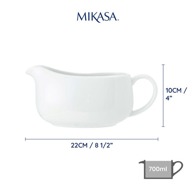 Mikasa Chalk porcelain gravy and sauce boat 700ml, imported from the UK