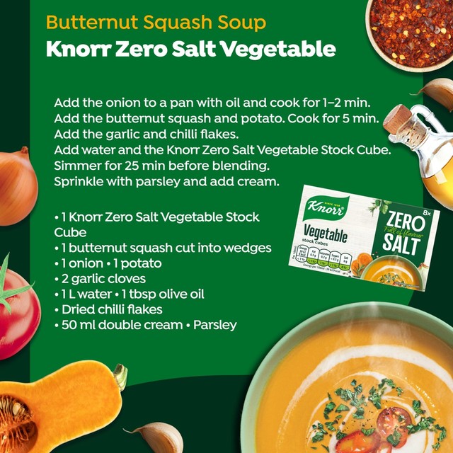 Knorr Vegetable Zero Salt stock cubes 72g, UK version