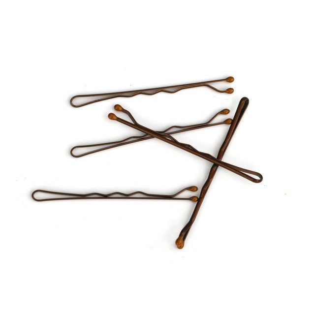 Basicare small brown hair grips 5cm, 30 pack (British brand)