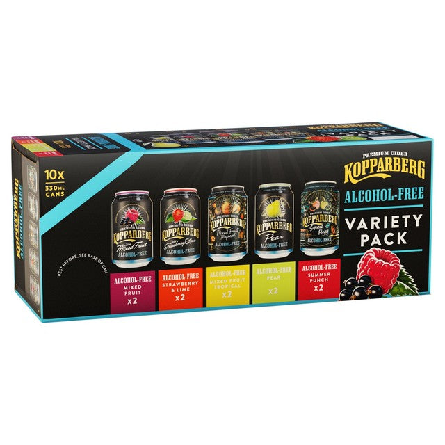 Kopparberg alcohol-free cider variety pack 10x330ml, UK version