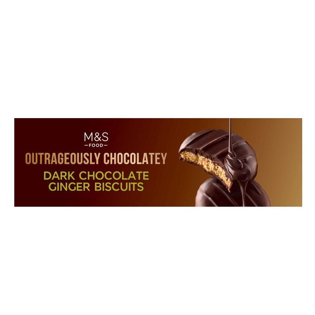 M&S dark chocolate & ginger biscuits 175g, imported from the UK