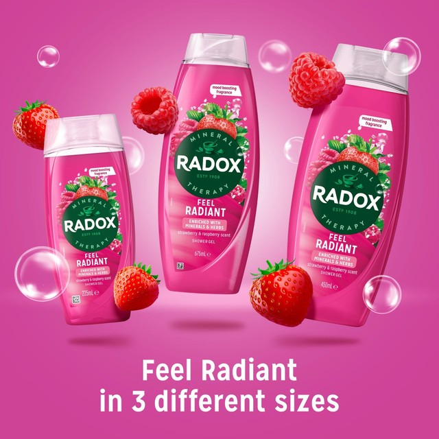 Radox Feel Radiant mineral therapy shower gel, UK version