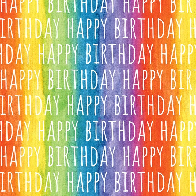 Deva Designs rainbow birthday gift wrap sheets 2 sheets, imported from the UK