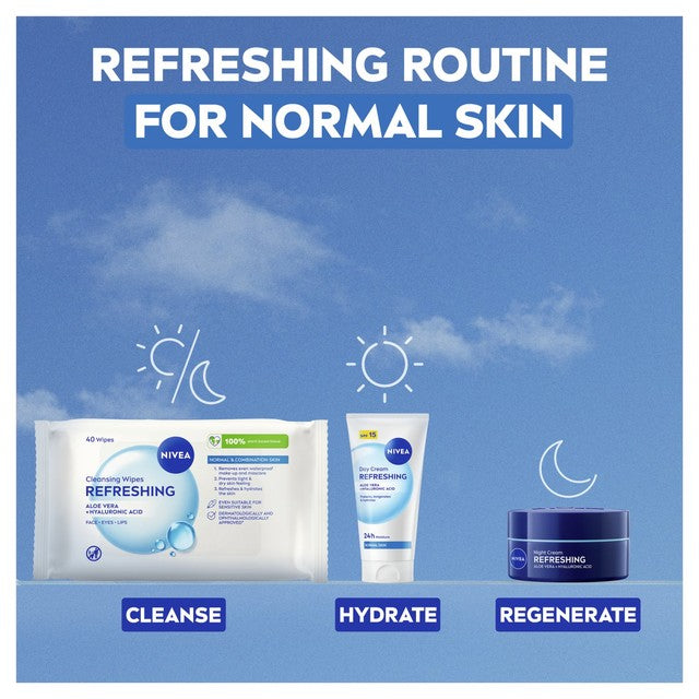 Nivea refreshing face cleansing wipes 25 wipes, imported from the UK