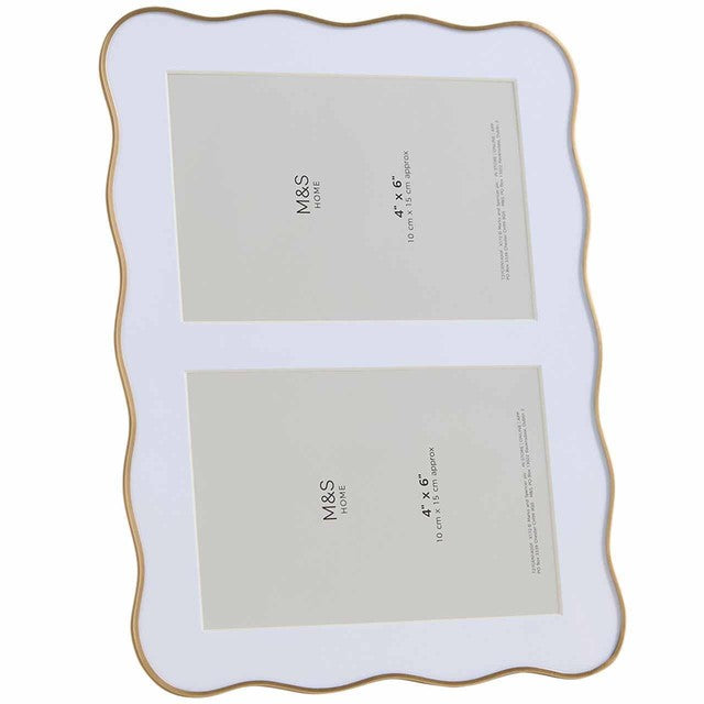 M&S Wiggle double photo frame 4x6 gold (British brand)