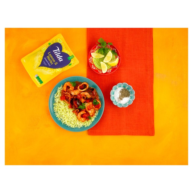 Tilda Lemon & Herbs Microwave Rice 250g (British brand)