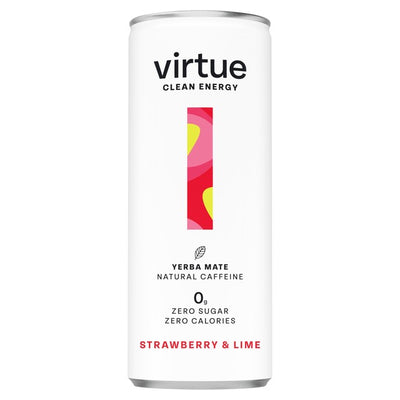 M&S Virtue Yerba Mate Strawberry & Lime Energy Drink 250ml- Buy online at McGrocer