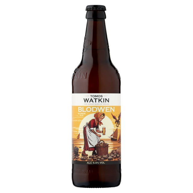 Tomos Watkin Blodwen blonde beer bottle 500ml (British brand)