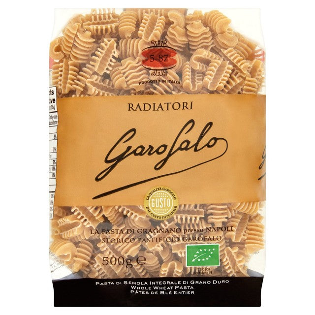 Garofalo Organic Whole Wheat Radiatori Pasta 500g, UK version