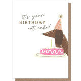 Caroline Gardner Eat Cake birthday card 140x146mm - British product