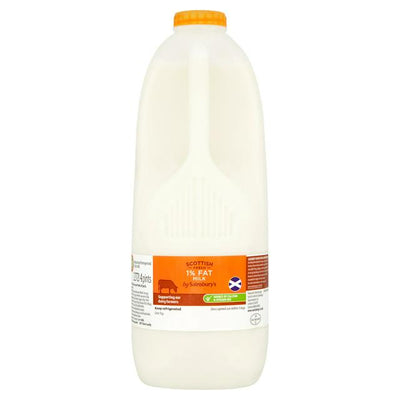 Sainsburys 1 % skotsk melk 227L 4 pints