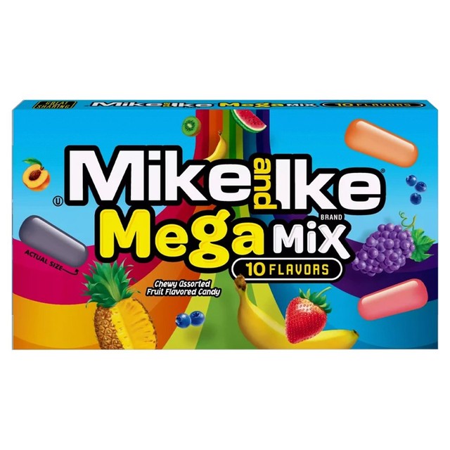 Mike & Ike assorted fruit chewy candies 120g, imported from the UK