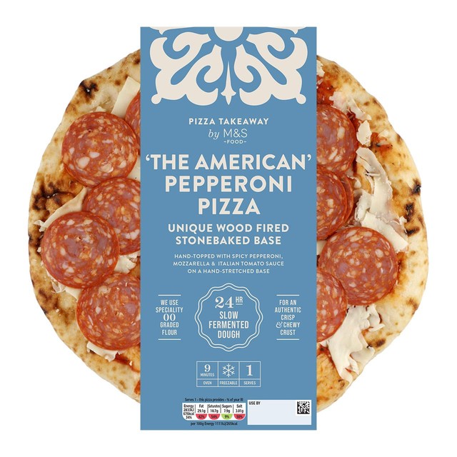 M&S American pepperoni pizza 255g, imported from the UK