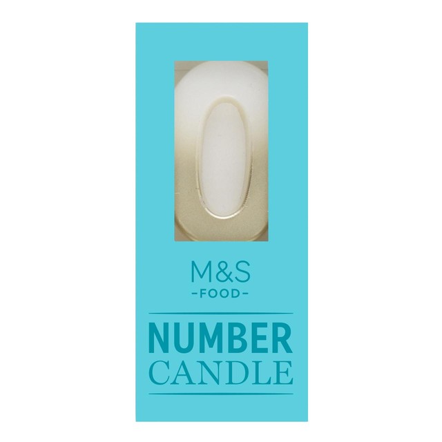 M&S number 0 candle, imported from the UK