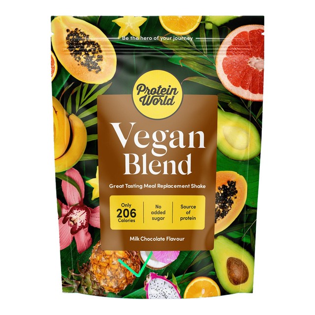 Protein World Vegan Chocolate Slender Blend vegan protein shake 1200g, imported from the UK