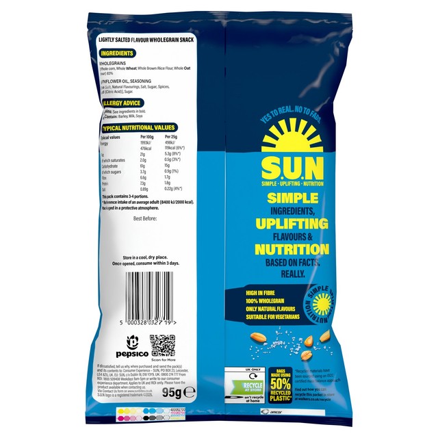 SunBites lightly salted crisps 95g (British brand)