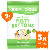 Kiddylicious Apple & Carrot Melty Buttons baby snacks 5 x 6g, UK version
