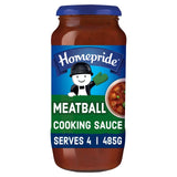 Homepride meatball cooking sauce jar (British brand)