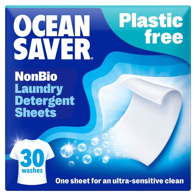 OceanSaver Laundry Detergent Sheets Non Bio 30 Washes, imported from the UK