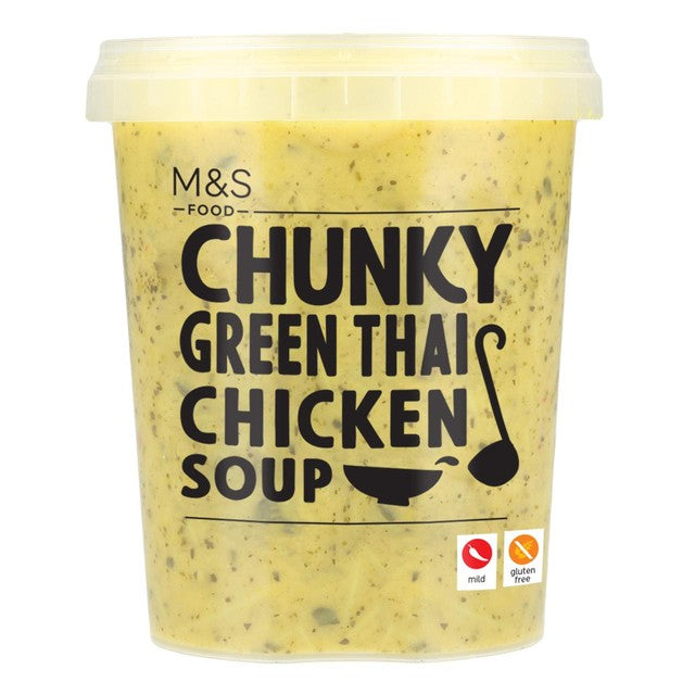 M&S Green Thai Chicken Soup 600g, imported from the UK