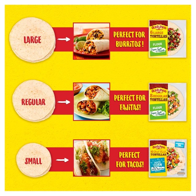 Old El Paso Flour Tortillas 8 Pack, imported from the UK