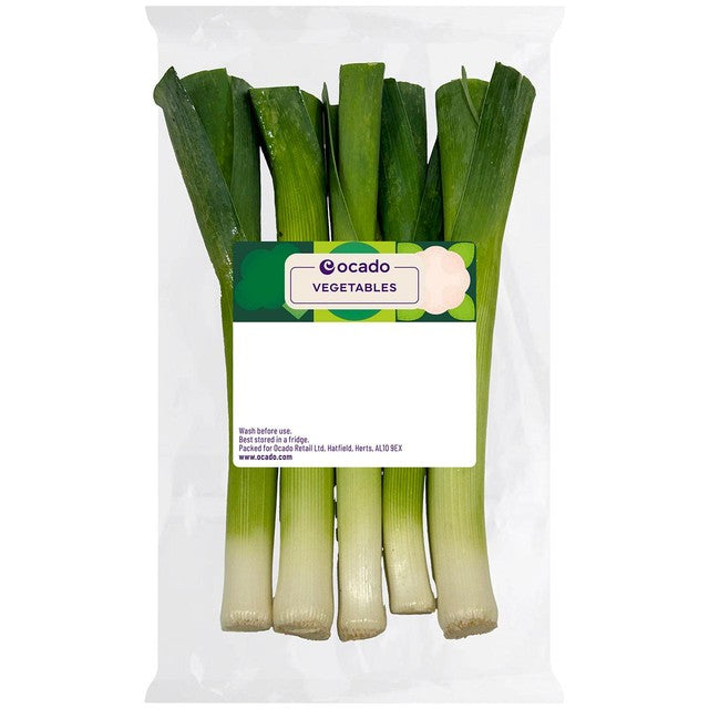 Ocado baby leeks vegetable 150g pack, imported from the UK