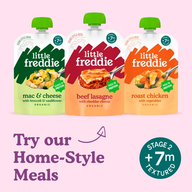 Little Freddie organic strawberry, blueberry & oats baby food pouch 100g, UK version