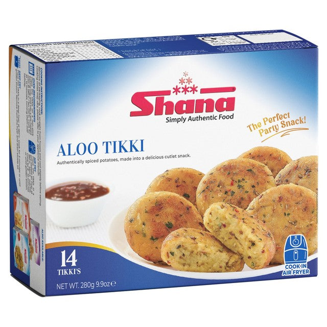 Shana Aloo Tikki frozen potato cutlets, UK version